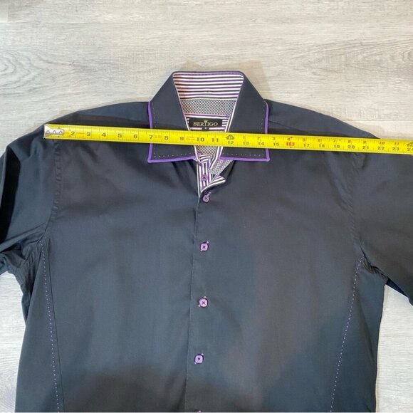 Bertigo High End Modern fit Design Black and Purple 100% Cotton Wide Cuffs XXL - Picture 7 of 16